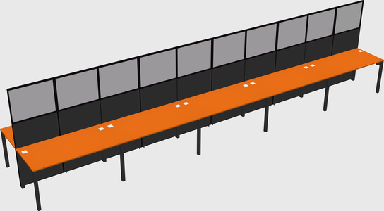 Shared rectangular cubicle