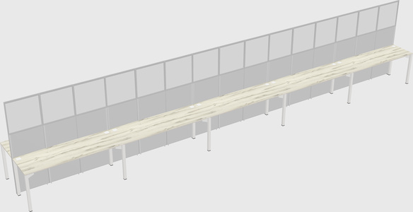 Shared rectangular cubicle