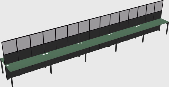Shared rectangular cubicle