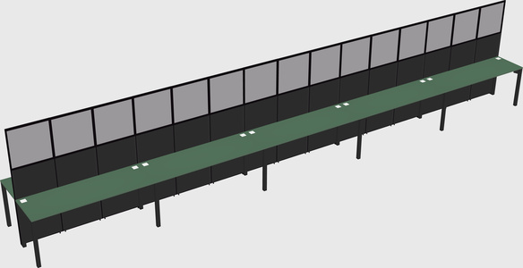 Shared rectangular cubicle