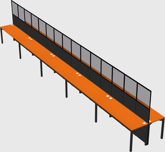 Shared rectangular cubicle