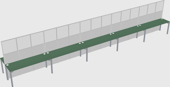 Shared rectangular cubicle