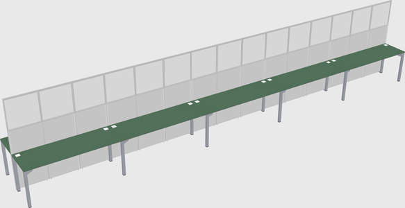 Shared rectangular cubicle