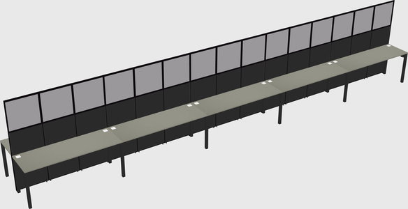 Shared rectangular cubicle
