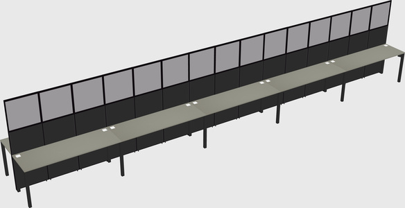 Shared rectangular cubicle