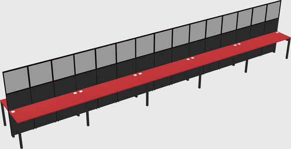 Shared rectangular cubicle