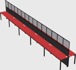 Shared rectangular cubicle