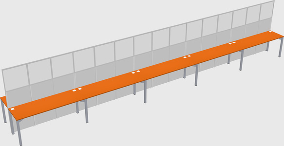 Shared rectangular cubicle
