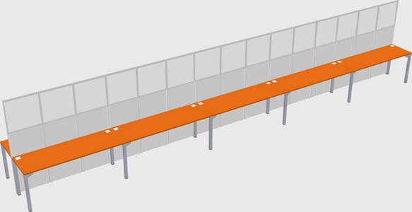 Shared rectangular cubicle