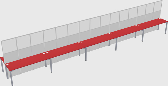 Shared rectangular cubicle