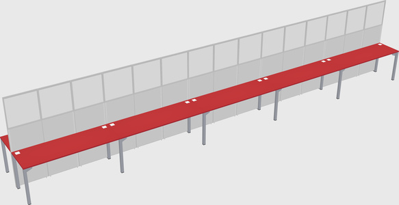 Shared rectangular cubicle
