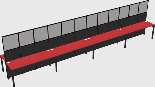Shared rectangular cubicle