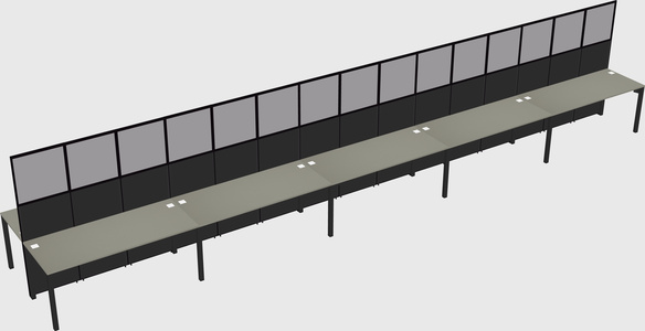 Shared rectangular cubicle