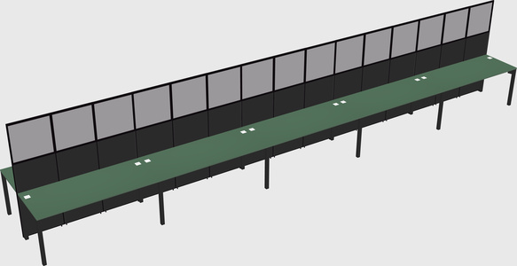 Shared rectangular cubicle