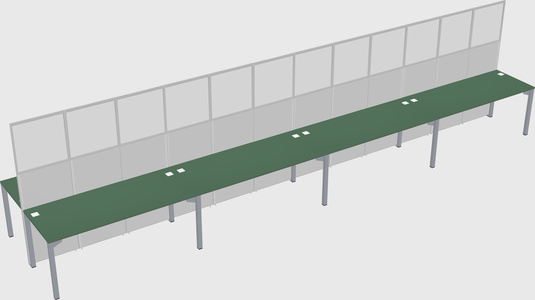 Shared rectangular cubicle