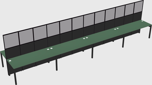 Shared rectangular cubicle