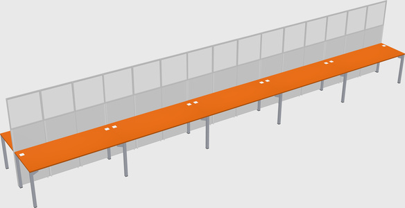 Shared rectangular cubicle