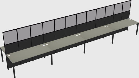 Shared rectangular cubicle