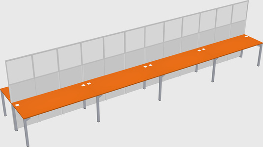 Shared rectangular cubicle