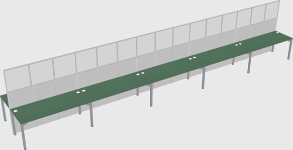 Shared rectangular cubicle