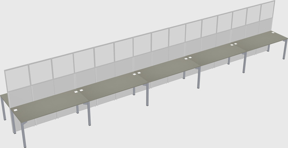 Shared rectangular cubicle
