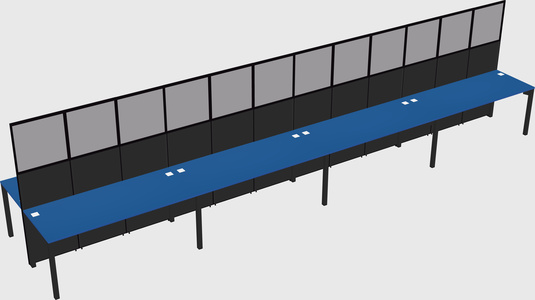 Shared rectangular cubicle
