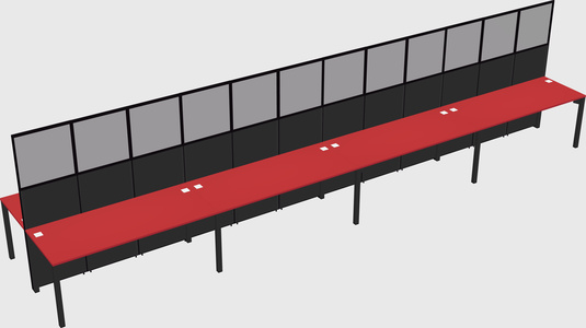 Shared rectangular cubicle