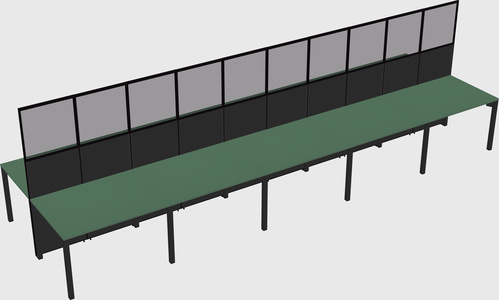 Shared rectangular cubicle