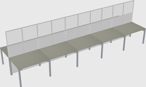 Shared rectangular cubicle