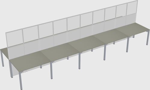 Shared rectangular cubicle