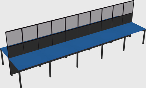 Shared rectangular cubicle