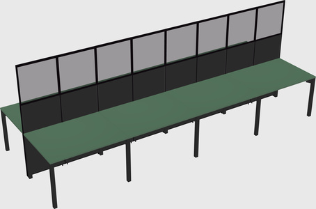 Shared rectangular cubicle