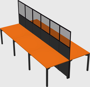 Shared rectangular cubicle