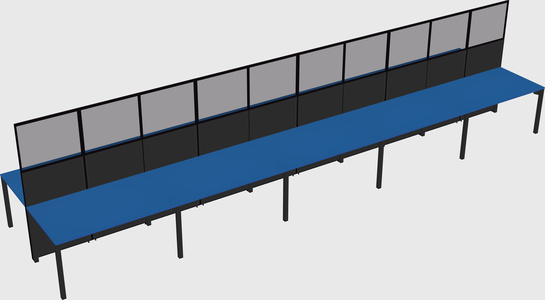 Shared rectangular cubicle