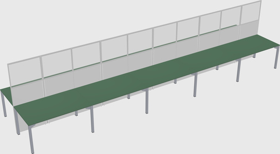 Shared rectangular cubicle