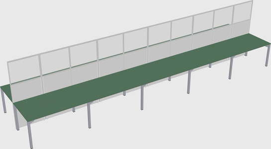Shared rectangular cubicle