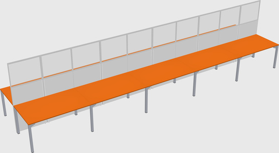 Shared rectangular cubicle