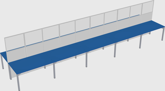 Shared rectangular cubicle