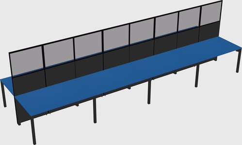 Shared rectangular cubicle