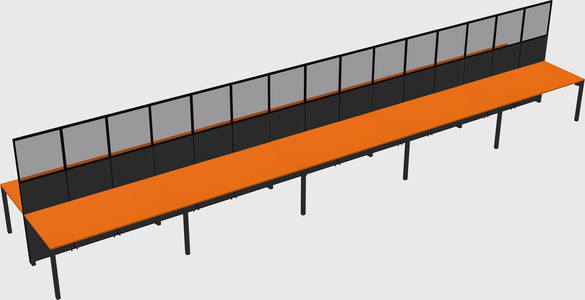 Shared rectangular cubicle