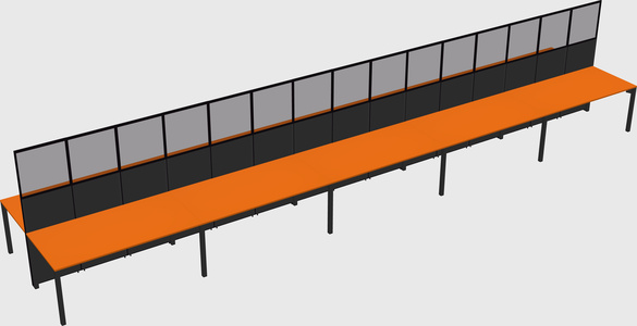 Shared rectangular cubicle