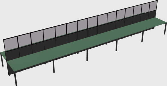 Shared rectangular cubicle