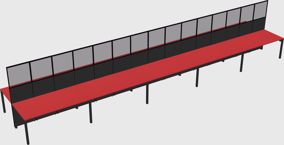Shared rectangular cubicle