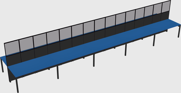 Shared rectangular cubicle