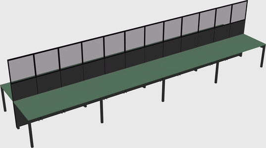 Shared rectangular cubicle