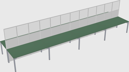 Shared rectangular cubicle