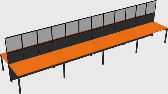 Shared rectangular cubicle