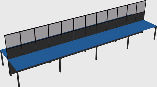 Shared rectangular cubicle