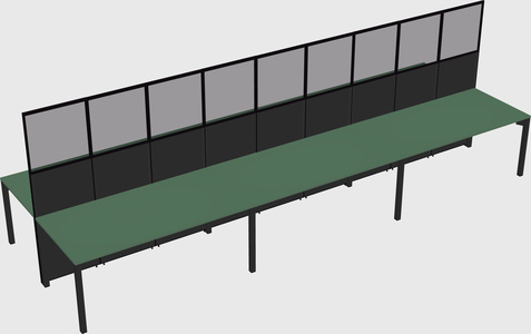 Shared rectangular cubicle
