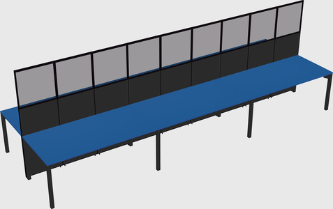 Shared rectangular cubicle